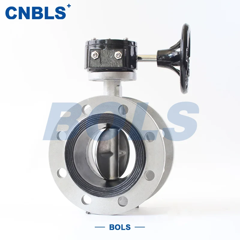 스테인레스 스틸 웜 기어 구동 웨이퍼형 금속 하드 실드 버터플라이 밸브